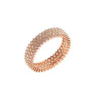 Söğütlü Silver tamtur üç sıralı zirkon taşlı rose yüzük