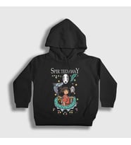 Presmono Unisex Çocuk Siyah Poster Chihiro Spirited Away Kapüşonlu Sweatshirt 544561tt