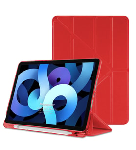 Microsonic Apple iPad Air 5.Nesil 2022 Kılıf (A2588-A2589-A2591) Origami Pencil Kırmızı