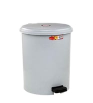 Omnipazar SY-4219 Gri Pedallı Yuvarlak Çöp Kovası İç Kovalı 40 Litre