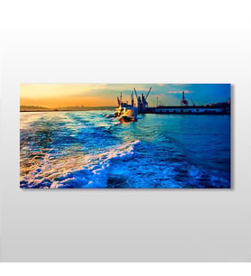 Dalgalı Deniz Kanvas Tablo 180x90cm (Karışık)