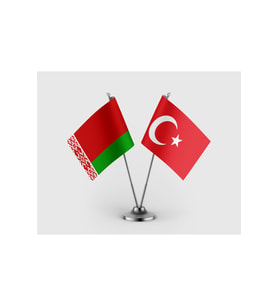 Belarus ve Türkiye Bayrağı İkili Saten Masa Bayrağı Takımı