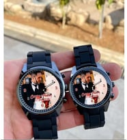 Bika Time - Kişiye Özel Resimli İsimli Erkek Kadın Kol Saati Siyah Rengi Silikon Kordonlu Doğum Günü Hediyesi Sevgiliye Hediye