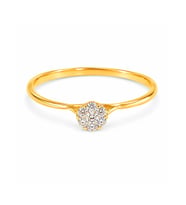 14 Ayar Çiçek Kümesi Taşlı Altın Kadın Yüzük
