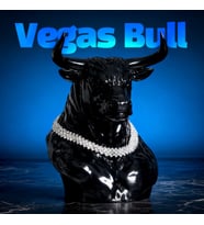 Vegas Bull Pırlanta Kolyeli Lüks Dekoratif Boğa Figürü