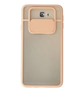 Durukar® Samsung Galaxy J7 Prime Kılıf Palm Buzlu Kamera Sürgülü Silikon - Pembe