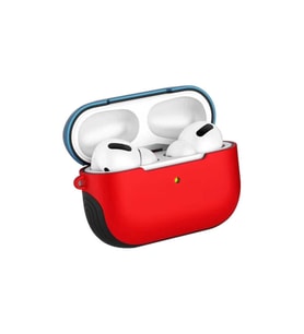 Apple Airpods Pro Uyumlu Kılıf Zore Shockproof Silikon (Kırmızı-Mavi)