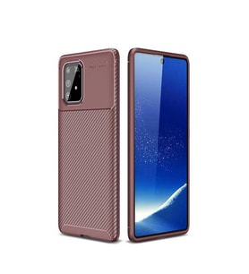 Samsung Galaxy S10 Lite (A91) Kılıf Esnek Soft Karbon Tasarım Legion Serisi (Kahverengi)