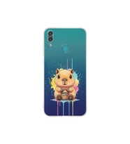 Huawei Y7 2019 ile Uyumlu Splash Kapibara Tasarımlı Şeffaf Silikon Kılıf