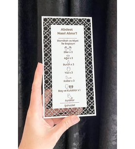 Çocuklar İçin Resimli Abdest Öğrenme Tablosu (20x10 cm)