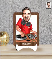Kişiye Özel DJ Temalı Karikatür Ahşap Biblo