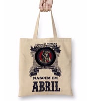 Os Melhores Nascem Em Abril Estampa Azul Bez Çanta Uzun Saplı