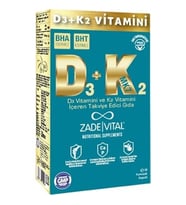 Zade Vital D3+K2 Vitamini 30 Kapsül