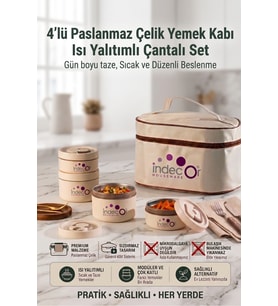 4 Parça Vakumlu Yemek Termosu Beslenme Kutusu