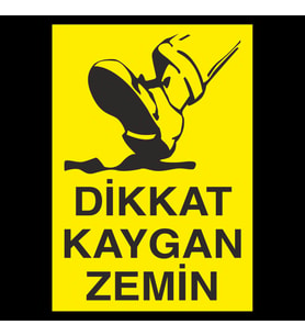 Dikkat Kaygan Zemin Uyarı Levhası 40x60cm (Karışık)