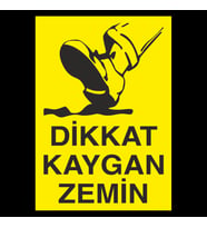 Dikkat Kaygan Zemin Uyarı Levhası 40x60cm (Karışık)