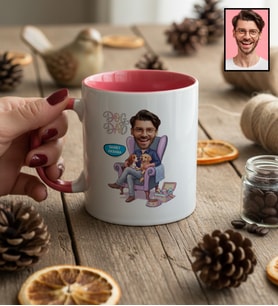 Kişiye Özel Karikatürlü Dog Dad Köpek Babası Kupa Bardak Babalar Günü Hediyesi