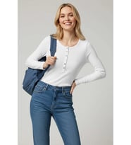 Çıtçıt Detaylı Bluz Beyaz