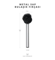 Küçük Çok Amaçlı Metal Saplı Pratik Lavabo Bulaşık Fırçası 18 cm (1 Adet)