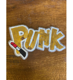 22X12 CM RUJLU PAYETLİ PUNK YAZI APLİKE ARMA YAMA DİKİŞ HOBİ AKSESUARI