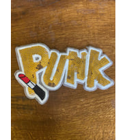 22X12 CM RUJLU PAYETLİ PUNK YAZI APLİKE ARMA YAMA DİKİŞ HOBİ AKSESUARI