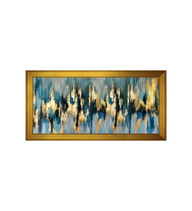 Soyut Şekiller Motifli Kanvas Tablo 50 x 70 cm Gold Çerçeve