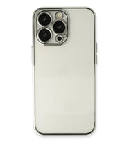 Newface Apple iPhone 14 Pro Kılıf Razer Lensli Silikon - Gümüş