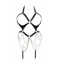 Mulvxbrf Brf02 Siyah Body Harness Suni Deri Zincir Detaylı Vücut Aksesuarı - Brf1161 (Mulvix)