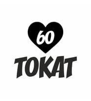 Kalpli 60 Tokat Araba Sticker siyah 20x15 CM (Siyah)