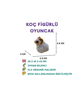 Beyaz Koç Figür - 3D Mini Koç Oyuncak