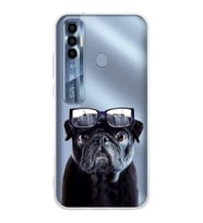 PrintiFy Tecno Spark 7 Pro ile Uyumlu 1mm Slim Fit Köpek 3 050f Baskılı Şeffaf  Kılıf