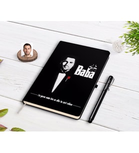 BK Gift Kişiye Özel Godfather Baba Tasarımlı Siyah Defter ve Kalem Hediye Seti-3