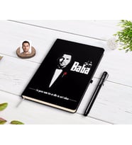 BK Gift Kişiye Özel Godfather Baba Tasarımlı Siyah Defter ve Kalem Hediye Seti-3