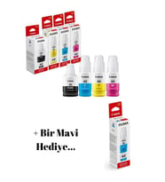 Gı-40 Pixma G6040 4 Renk Mürekkep Seti + 1 Mavi Hediyeli Gı-40 062 1-