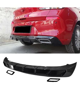 Hyundai i30 Difüzör Parlak Siyah Plastik Egzoz Görünüm 2017 2018 2019 2020 Arka-difizör-bodykit-ek