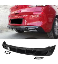 Hyundai i30 Difüzör Parlak Siyah Plastik Egzoz Görünüm 2017 2018 2019 2020 Arka-difizör-bodykit-ek