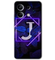 Redmi Note 13 Pro 5G Kılıf HD Desen Baskılı Kılıf - Dark Neon Yaprak J Harfi