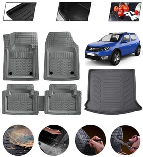 Dacia Sandero 2008-2021 Uyumlu Paspas Araca Özel Bagaj Havuzu MBS Gri