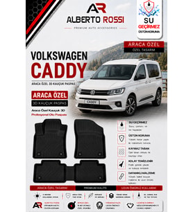VOLKSWAGEN CADDY 2020 - 2026 Araca Özel Kauçuk 3D Profesyonel Oto Paspası