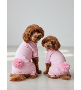 Tassel &  Rainbow Soft Pink Pamuklu Köpek Tulumu Pastel Pembe Pijama