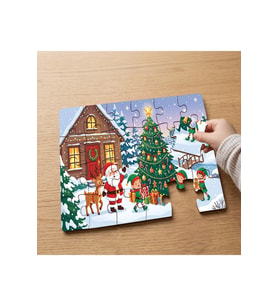 Yeni Yıl - Noel Baba Tasarımlı 24 Parça Ahşap Çocuk Puzzle