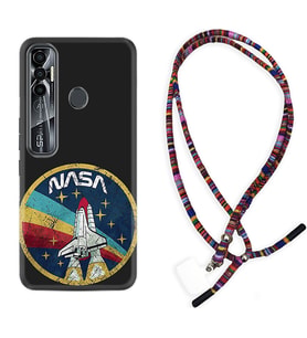 Tecno Spark 6 6 Go 8C 8 Pro 7 7 Pro Kılıf Boyun Asklı Rasta Silikon Nasa 1326