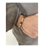 Erkek - Altın Sarısı Metal Detaylı Ekstra Jade Doğal Taşlı Çok Şık Billeklik  Handmade