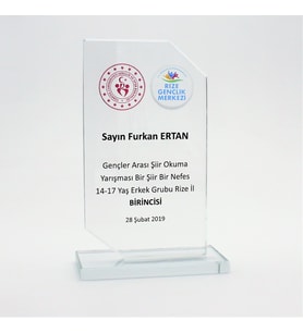 Kişiye Özel Kristal Ödül Plaket