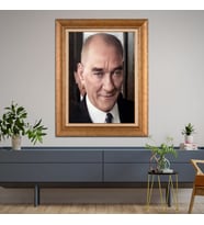 Altın Paspartulu Atatürk  Çerçeveli Tablo C642 (Gold)