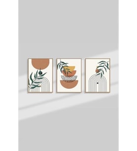 BezSell 3 Parça Çerçeve Görünümlü Mdf Tablo Seti - ARTSYCLLCT33-3348 1027645