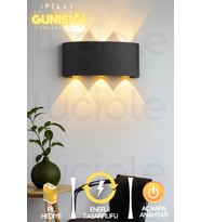 Şerit LED Pilli Siyah Kasa Haiti Aplik Banyo Salon Ayna Üstü Led Aydınlatma Günışığı Led