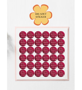 100 Adet Teşekkür Ederiz Stickers Paketleme Kargo Çıkartma PYT0KSTK152