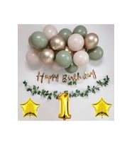 Çıtıpıtıstore Küf Yeşili 1 Yaş Doğum Günü Balon Seti