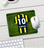 Kişiye Özel Sarı Lacivert Taraftar Baskılı Mouse Pad 23x19cm Fare Altlığı Kaydırmaz Taban